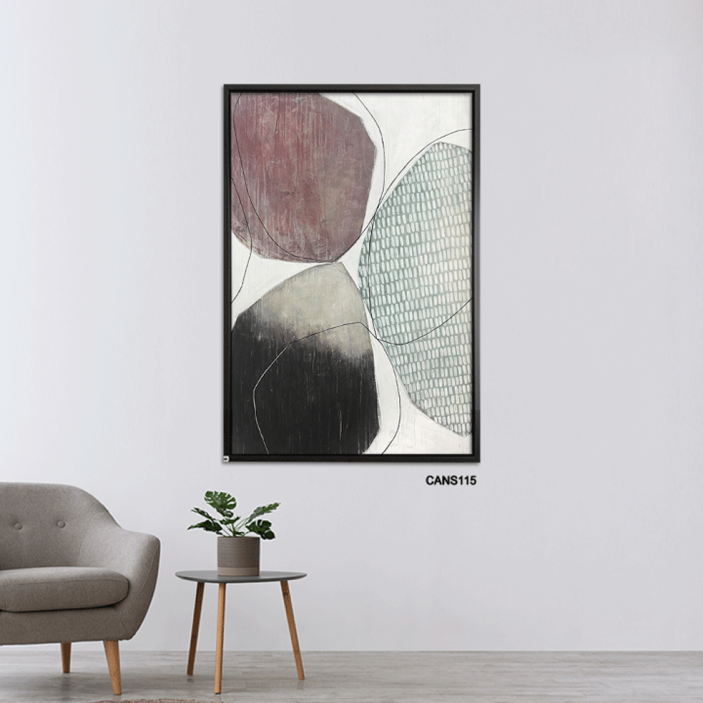 لوحة جدارية كانفس بتدرجات الأسود والبني مع البيج والأبيض