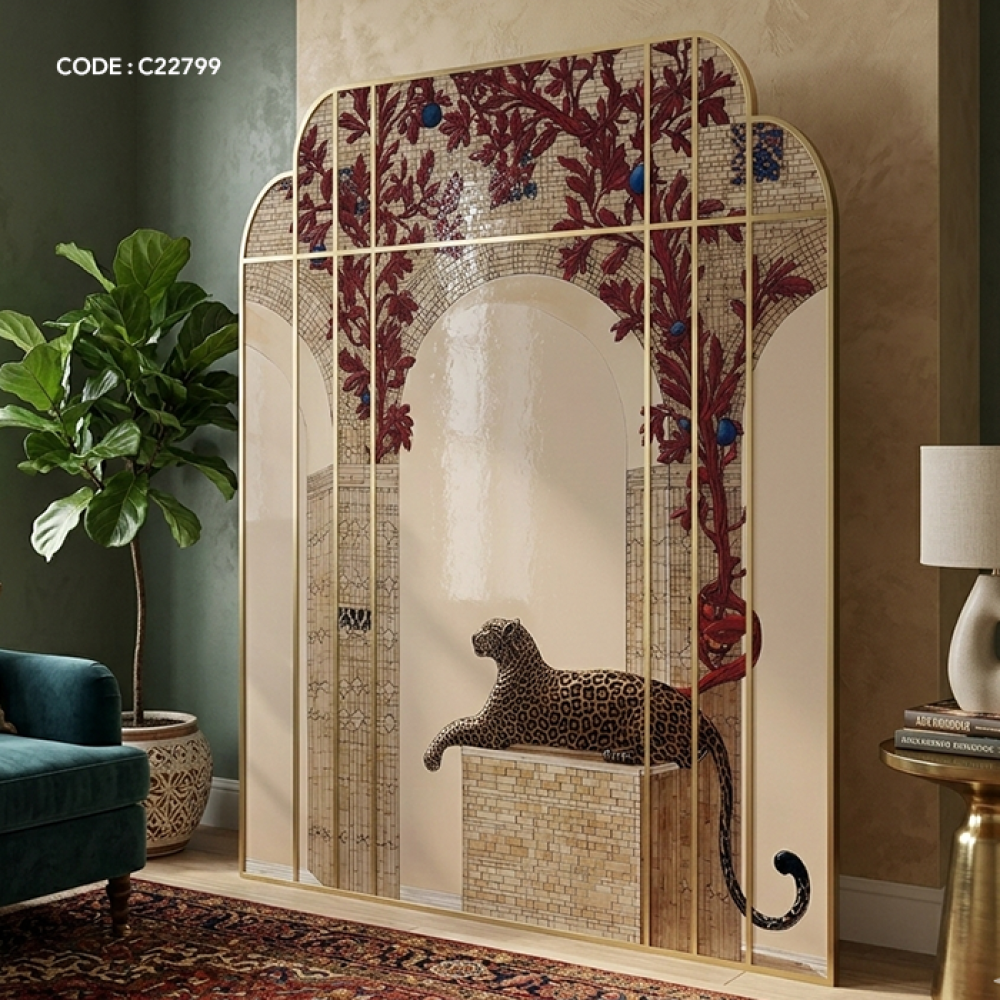 لوحة جدارية كانفس بتصميم هندسي مميز تصور جانب من حدائق ملكية