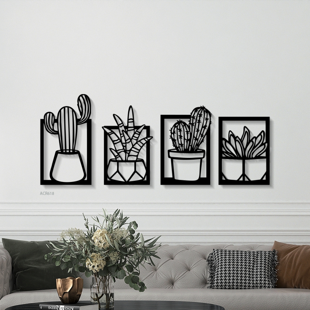 لوحة جدارية اكريليك بتصميم يصور صباريات