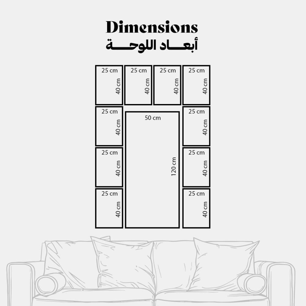 لوحة جدارية كانفس ( وقل رب انزلني منزلا مباركا .. ) واسماء الله الحسنى