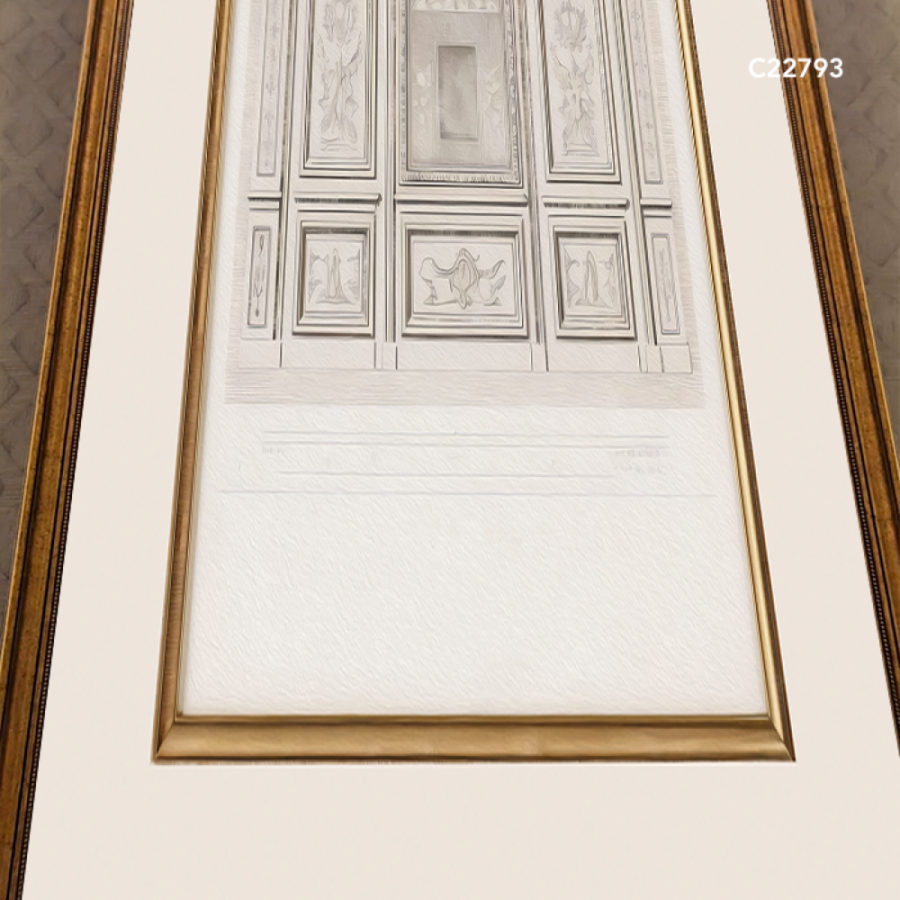 لوحة جدارية كانفس بتصميم يصور واجهة معمارية كلاسيكية بإطارات متعددة