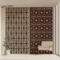 جدارية خشبية بتصميم هندسي متكرر