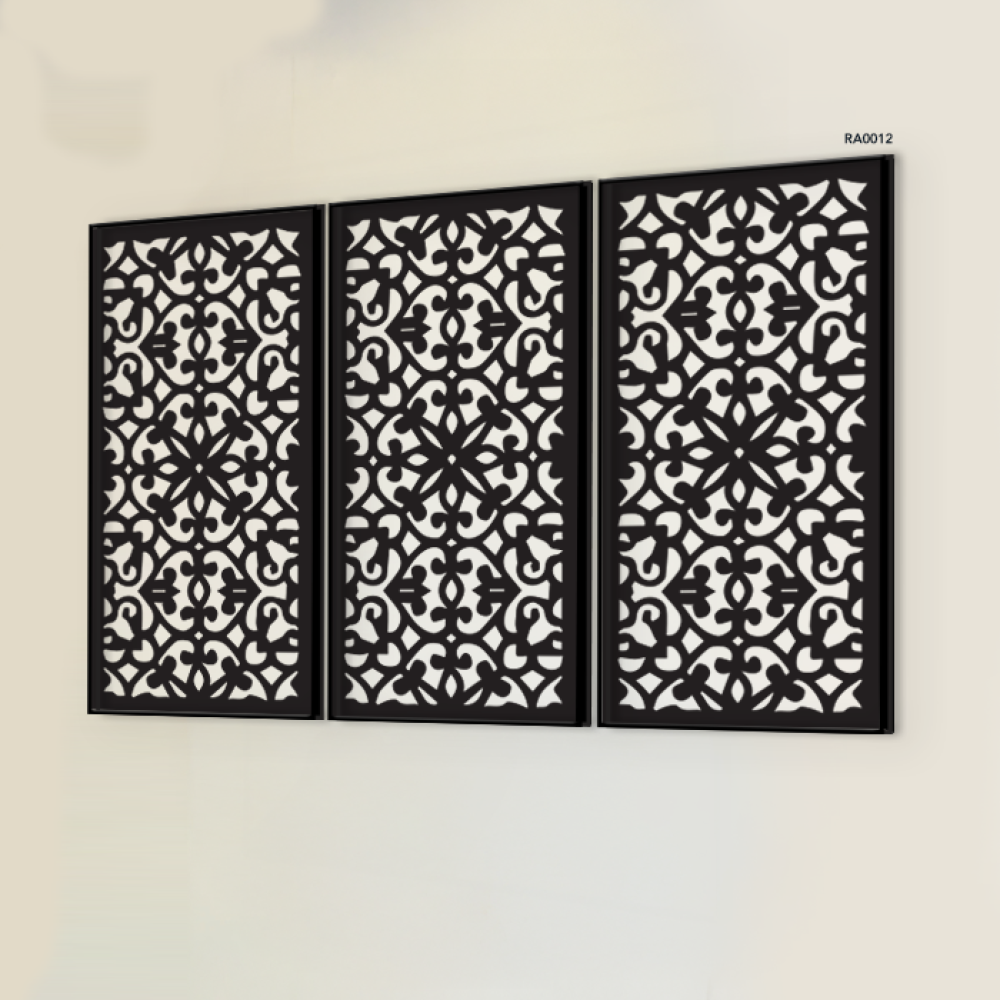 مجموعة من 3 لوحات جدارية اكريليك بتصميم زخارف