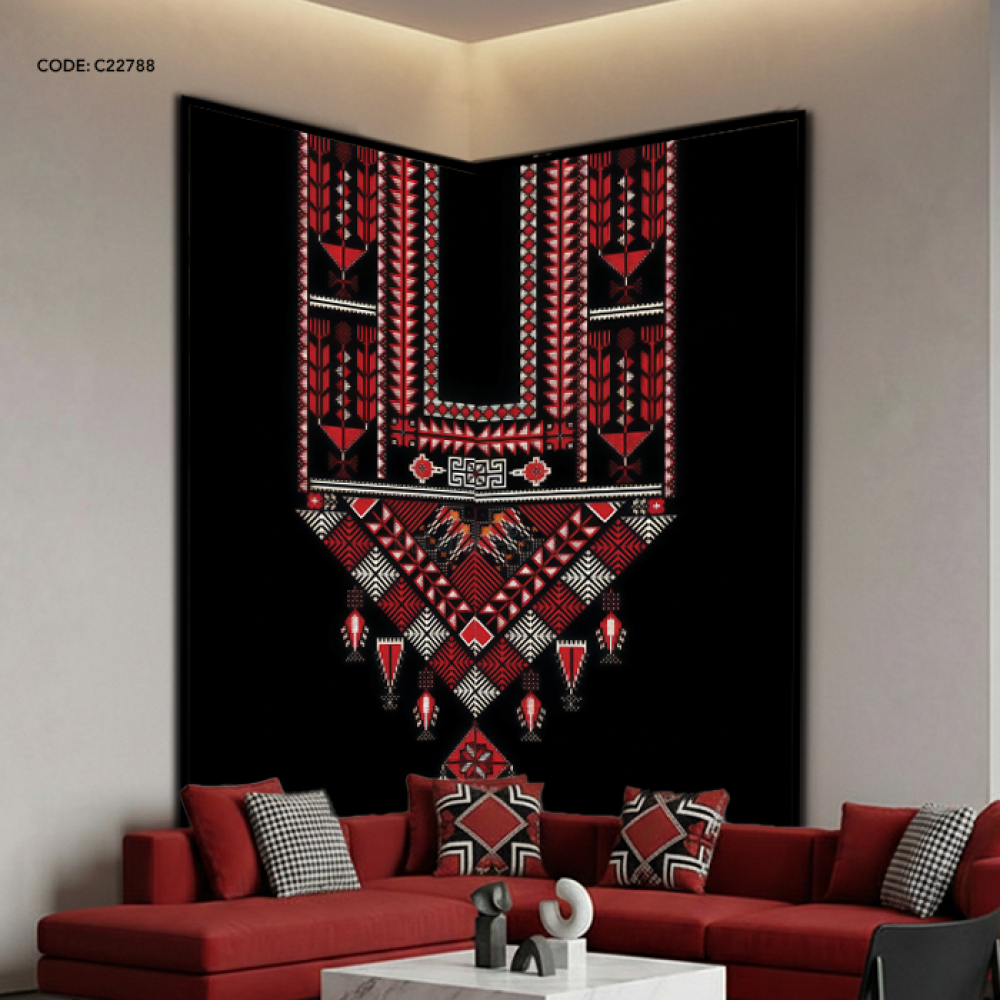 لوحة جدارية كانفس زاوية بتصميم لزخارف تراثية